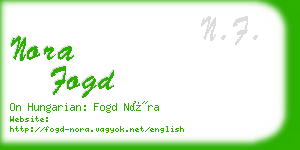 nora fogd business card